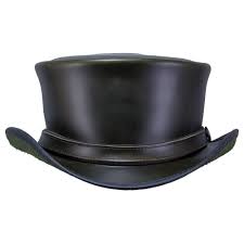 Hampton Leather Top Hat In 2021 Mens Hats Fashion Leather Top Hat Leather Hats