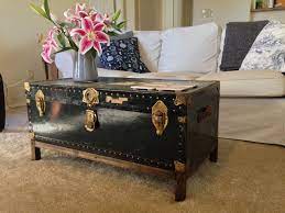 You'll have this coffee table built in just 4 hours for a cost less than $50. Diy Coffee Table From Antique Steamer Trunk Finishing Touches Chest Coffee Table Antique Trunk Coffee Table Antique Trunk