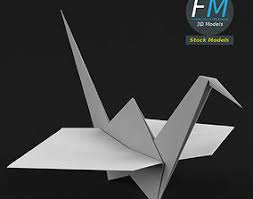 Paper Crane 3d Models Cgtrader Paper Crane 3d Model Paper