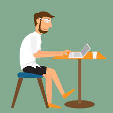 Find illustrations of cartoon desk. Cartoon Man Working With Laptop On The Desk Stock Vector Illustration Of Laptop Internet 73665425