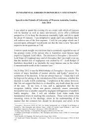 On august 26th 1928, donoghue (plaintiff) and a good friend were at a case in glasgow, scotland. Fundamental Errors In Donoghue V Stevenson