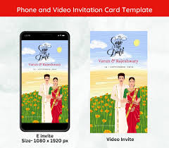 Editable South Indian Wedding Save the Date Invite, Indian Save the Date  Canva, Hindu Wedding E Invite, Telugu Wedding Video Invitation - Etsy