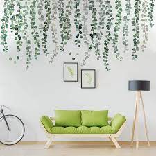 Check out our stick on wall art selection for the very best in unique or custom, handmade pieces from our wall decor shops. Buy Green Plants Eucalyptus Vine Leaves Wall Decal Removable Watercolor Wall Art Decor Peel And Stick Wall Sticker Art Murals Decoration For Home Nursery Decor Living Room 3 Sheets 11 8 X 23 6 Inch