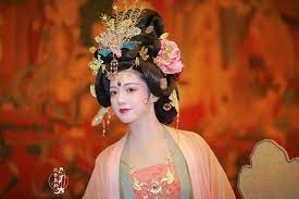 现货 小景阳 仿簪花仕女图齐胸大袖衫裙诃子裙唐制显瘦 beauty crown flowers