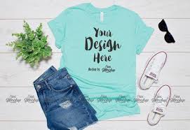 Download Heather Mint Bella Canvas 3001 Mockup Unisex Shirt Mint Etsy Shirt Mockup Mockup Tshirt Mockup