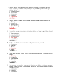 Bagi siswa soal soal ini bisa menjadi bahan latihan untuk menghadapi ulanga harian uts dan ukkpas. Soal Kelincahan Pilihan Ganda Pdf