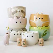 Kawaii Ceramics Artists Tiny Supply Cute Pots Crafts Handmade Polymer Clay