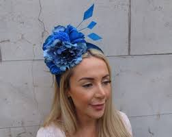 Teal Blue Floral Padded Headband Fascinator Wedding Guest Races Halo  Hairband Floral Headpiece Ladies Day Turquoise U12906