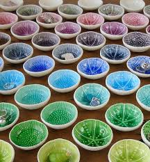 Exquisite Porcelain Dishes With Fused Glass Ring Dish Bowl Blue Green Modern Contemporary Pottery Ceramics Wedding Gift Bright Colours Avec Images Ceramique Deco Verre Fondu Ceramique