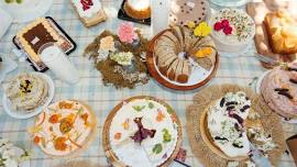 Cake Picnic in the Flower Field