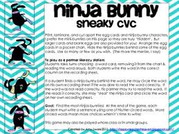 Ninja Bunny Sneaky Cvc Pocket Chart Station Center Activity Spring Easter