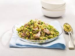 For busy weekdays, you can make this healthy tuna salad in advance and dish it up throughout the week. Livelighter Healthy Quick Tuna Couscous Recipe
