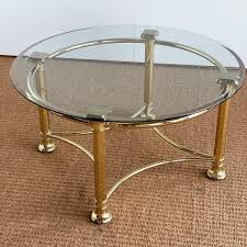Maybe you would like to learn more about one of these? Hollywood Regency Round Brass Coffee Table With Beveled Glass Vinterior