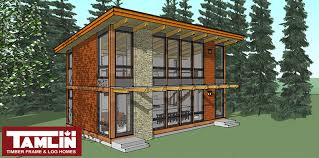 One designer uses a simple, staggered cabin plan on a challenging triangular lakefront lot. Post And Beam Contemporary Cabin Special Tamlin Homes Timber Frame Home Packages