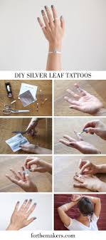 Make Your Own Metallic Tattoos With Silver Leaf Or Gold Leaf Diy Temporary Tattoos Metal Tattoo Silver Leaf Tattoo