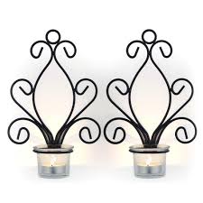 Elegant wall sconce candle holders with metal elegant wall sconce candle holders with metal frames and smoke glass hurricanes (set of 2). Sziqiqi 2pcs Iron Candle Holder Wall Art Candle Hanging Candle Holder Home Decoration Tealight Candle Stand Wall Sconce Black Buy Online In Antigua And Barbuda At Antigua Desertcart Com Productid 65590678