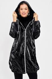 Italyan Bayan Mont Modelleri Pua Fashion Yagmurluk Kapsonlular Siyah