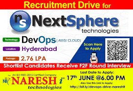 Apply For Nextsphere Technologies Devops Recruitment Drive At Naresh I Technologies How To Apply Online Training Recruitment