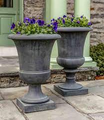 Lightweight yet sturdy, it's constructed of a blend of natural stone, resin and fiberglass. Soane Urn Large Outdoor Tall Goblet Planters Kinsey Garden Decor