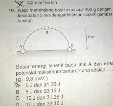 Besar Energi Kinetik Pada Titik A Dan Energi Potensial Maksimum Berturut Turut Adalahcaranya Brainly Co Id
