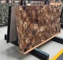 Petrified Wood Texture Marble Semi-Precious Stones Slab Countertops table  Tops