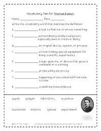 His teacher thought there was something wrong with. Thomas Edison Mini Pack Activities 3rd Grade Journeys Unit 2 Lesson 10