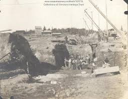 Maine heritage timber dirba šiose srityse: Constructing Dolby Dam East Millinocket Ca 1905 Maine Memory Network