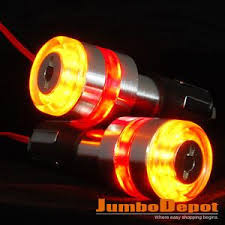 7 8 Motorcycle Handle Bar End Led Plug Turn Signal Light Amber Red For Honda Motorcycle Lights Motorcycle Handlebar Cafe Bike