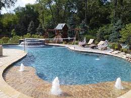 Try our easy web app and custom design your own swimming pool online. Picture Of A Pool With Volleyball Net And Water Jets In Lisle Illinois Freeform Pool Designs Backyard Pool Designs Pool Designs
