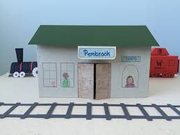 3d Paper Train Station Craft For Kids Paper Train Cardboard Train Train Station