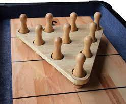 Spray shuffleboard silicone spray step two is buff the silicone out so your board feels slick and you can feel the cloth or cotton towel sliding across the board with no friction step two: Amazon Com Hathaway Shuffleboard Bowling Pin Set Sports Outdoors