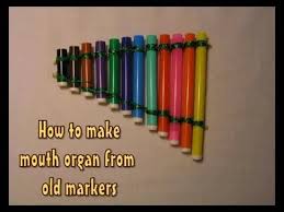 Diy Pan Flute From Old Markers Recycled Ideas Recyclart Diy Instruments Diy Musical Instruments Instrument Craft