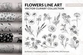 Download Flowers Line Art Floral Clipart Design Cuts