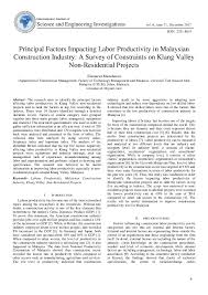 Anda diberikan perlindungan di bawah pelan takaful personel binaan berkelompok cidb. Pdf Principal Factors Impacting Labor Productivity In Malaysian Construction Industry A Survey Of Constraints On Klang Valley Non Residential Projects Elamaran Manoharan Academia Edu
