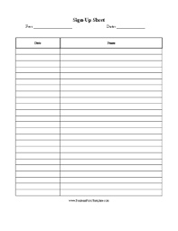 Printable Sign Up Sheet Template Free Sada Margarethaydon Com