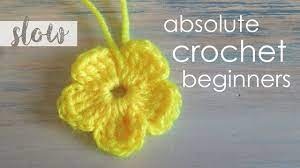 This video will demonstrate very slowly how to crochet a single crochet stitch. How To Crochet A Simple Flower Absolute Beginners Youtube