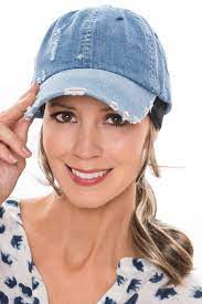 Distressed Denim Baseball Cap Cute Baseball Caps For Women Caps For Women Denim Baseball Cap Baseball Caps Fashion