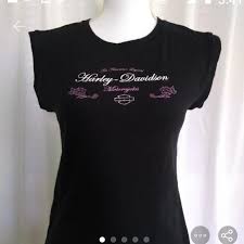 Harley Davidson Black Womens Top