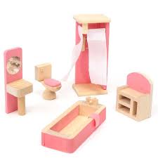 Wooden Dolls House Furniture Miniature Bathroom For Kids Childrentoy Gift Hot Wooden Dolls House Furniture Dollhouse Furniture Wooden Dollhouse