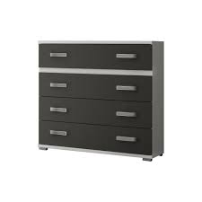 Cómoda CARMEN 4 Gavetas Branco Grafite