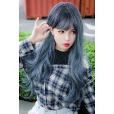Ayesha shares her secret trick for getting volume despite her long hair. Cosplay Wig Tefure Mode Long Wavy Hair Black Navy Blue Meccha Japan