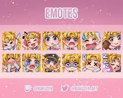12 Sailor Moon Emotes For Twitch Discord Assorted Set Etsy In 2021 Sailor Moon Twitch Sailor