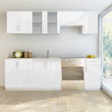 Check our range of affordable and budget modern kitchen cabinets for sale online in usa. 7 Pcs High Gloss White Kitchen Cabinet Unit 240 Cm