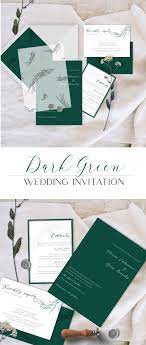 Winter Wedding Color Trend Dark Green Green Wedding Invitations Wedding Invitations Winter Wedding Color Trends