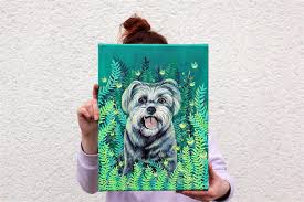 Your horse, cat or dog lovingly painted from your photographs. Pet Portrait In Magical Firefly Garden Shewolfka