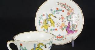 Vintage Mid 1900s Meissen Cup Saucer Kakiemon Style Yellow Tiger Gelber Lowe 07 28 2013 Tea Cups Porcelain Meissen