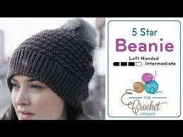 5 Star Beanie Crochet Hat Tutorial The Crochet Crowd Crochet Hat Tutorial Crochet Hats Mens Crochet Beanie