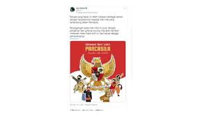 Senin, 31 mei 2021 09:38 wib tweet Trending Topik Warganet Indonesia Ramai Ramai Rayakan Hari Pancasila