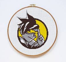 Finally finished this cross stitch. Overwatch Tracer Spray Counted Cross Stitch By Dazzlingdoilies Cross Stitching Cross Stitch Patterns Cross Stitch