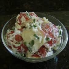 Step 2 combine mayonnaise, sour cream, yogurt, onions, pickles, mustard, horseradish, celery seed, salt, pepper, garlic, onion salt, and garlic powder in a small bowl; Red Potato Salad With Sour Cream And Chives Recipe Allrecipes